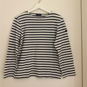 Saint James Classic Navy and White Striped Top